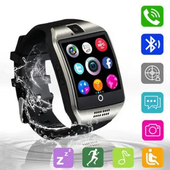 

Q18 Bluetooth Smart Watch with Touch Screen Camera Support SIM Card SD Card FM Radio Pedometer