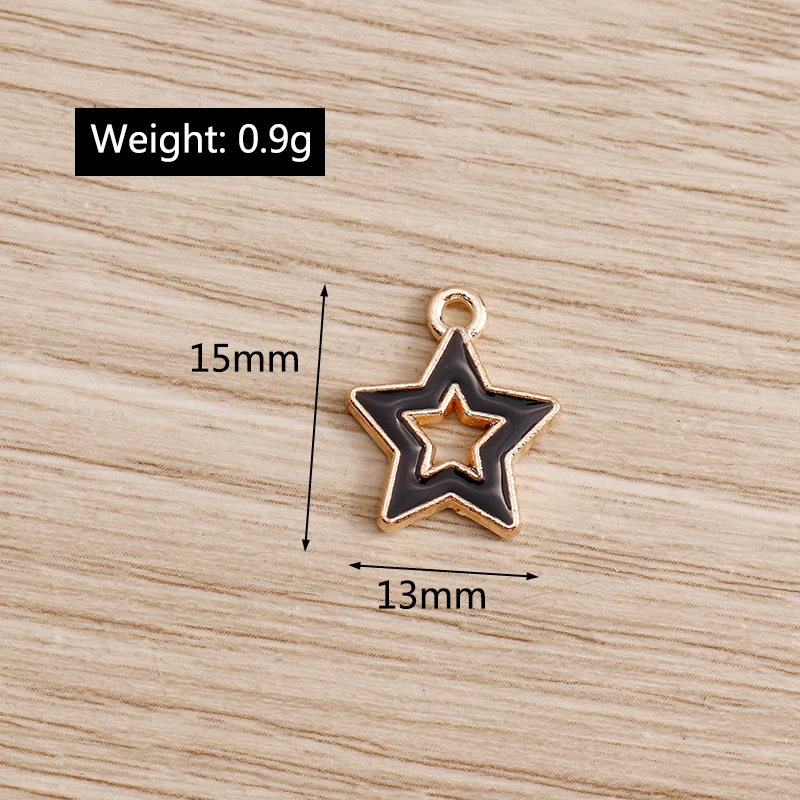 10pcs/lot Enamel Alloy Enamel Charms for Jewelry Making Cute Moon Star Sun Charms Pendant for DIY Necklaces Earrings Accessories