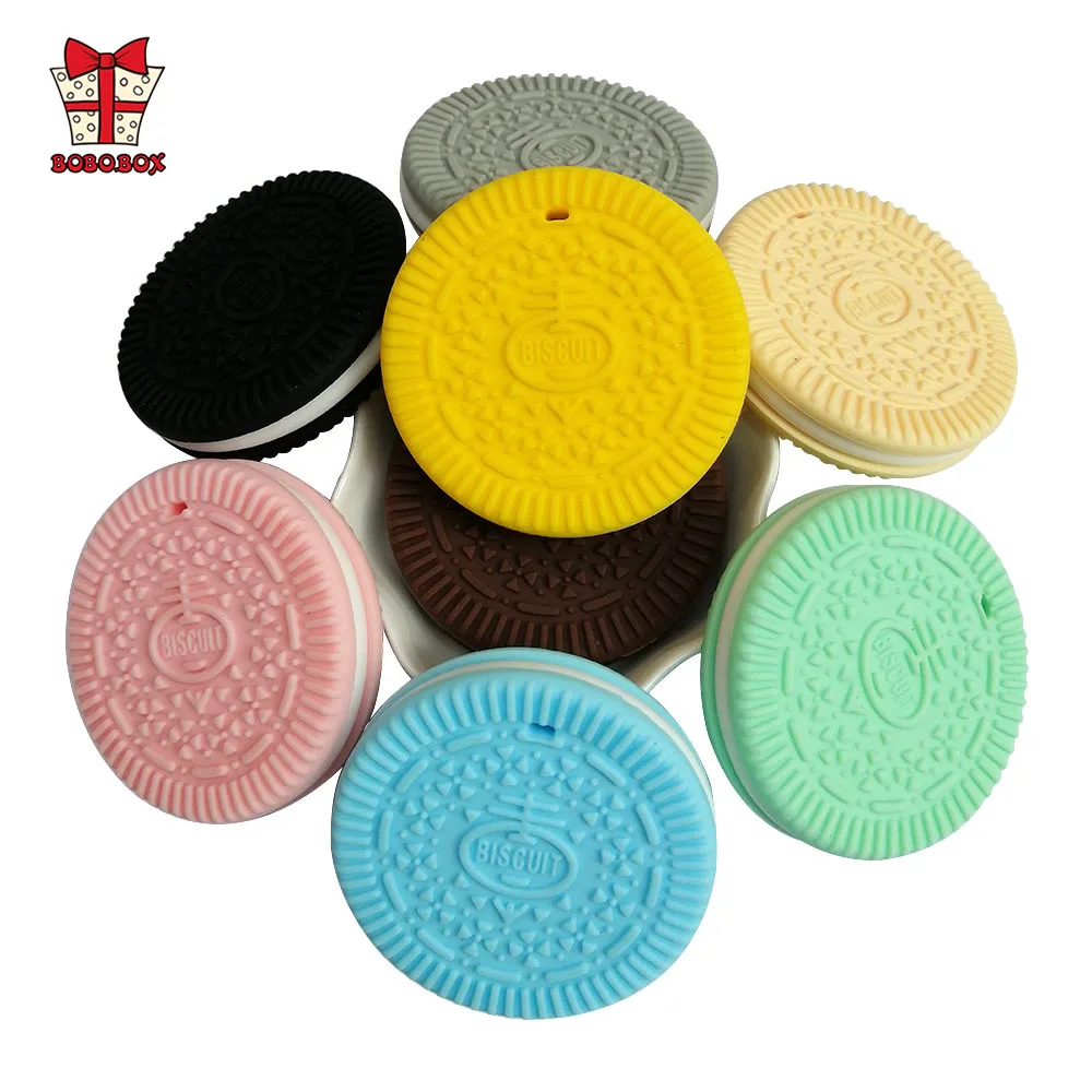 Bobo.box 50pc Silicone Teether Cookie Baby Teether Pendant Food Grade