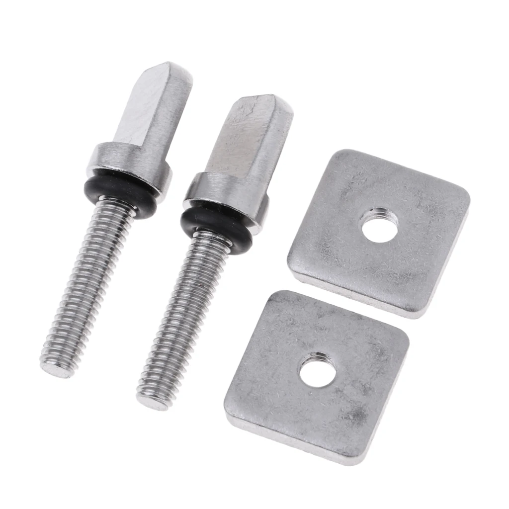 2 Set Longboard Fin Screw and Plate - Paddleboard Surfing Water Sports Accessories