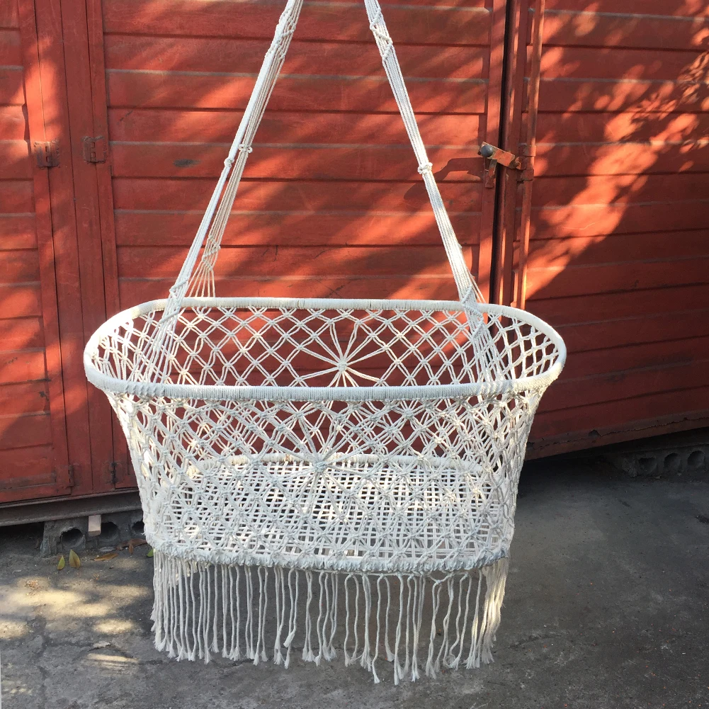 

Swing Tassels Hammock Chair Hanging Hook Safety Kids Bedroom Indoor Garden Seats