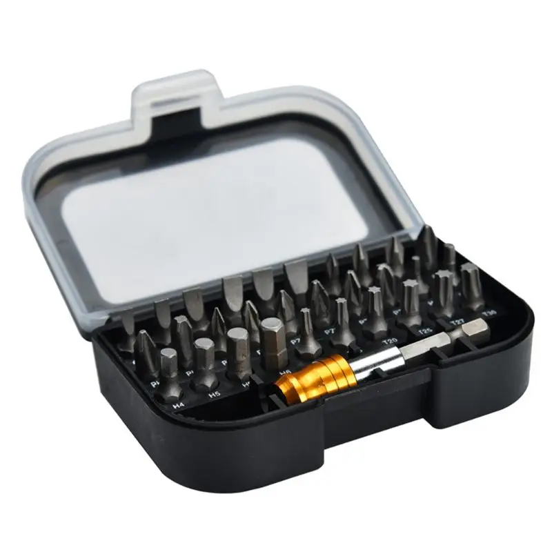 

31Pcs Screwdriver Bits Extension Bar Set Multi Size Compact Magnetic Head