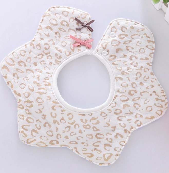 Flower Shape Cotton Bibs Waterproof Baby Feeding Burp Cloths Maternal And Child Supplies 360° Rotating Saliva Towel Children Bib