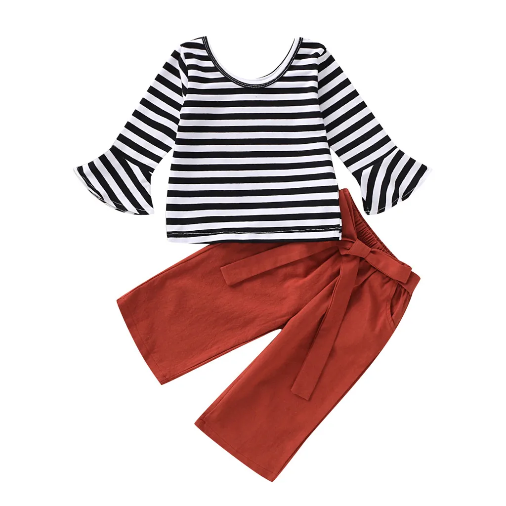 Комплект одежды из 2 предметов для маленьких девочек на осень и зиму футболка в