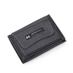 Nylon Trifold Security Wallet with ID Window and Credit Card Holder (Grey)