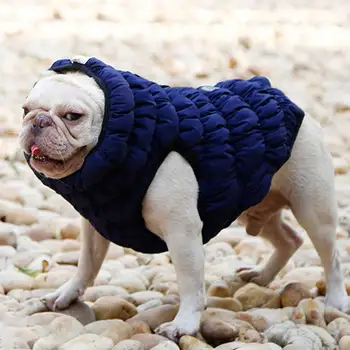 

Double Sided Windproof Solid Fashion Cozy Dog Clothes Outdoor Walking Cold Weather Winter Warm Soft Pet Jacket Puppy Pullover