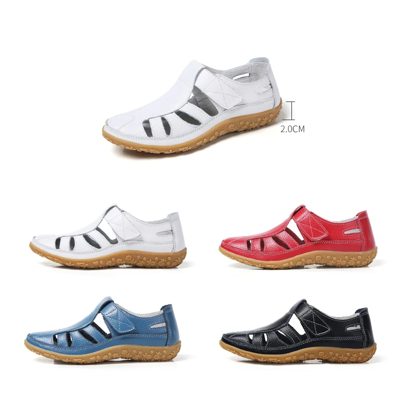 Summer Women Gladiator Sandals Ladies Hollow Casual Comfortable Soft Leather Skin Genuine Leather Flat Beach Sandals women sandals,women flats,comfortable sandals