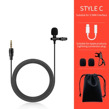 

Lapel microphone 3.5mm clip-on neckline microphone for mobile phone in speech 3m bracket clip vocal PC computer