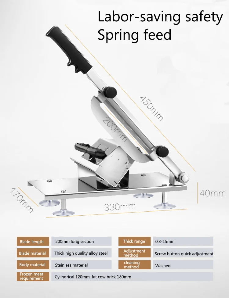  Meat slicer Manual Sliced cutting Machine Automatic delivery Frozen Beef Mutton Roll Cutter for Kit