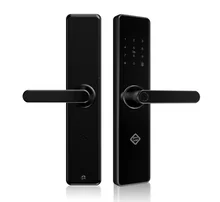 Pineworld 203 wifi e bluetooth fechadura inteligente, fechadura de encaixe de porta de impressão digital, com tela sensível ao toque e cartões rfid, reversível livre