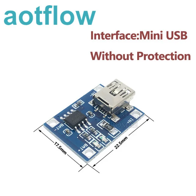Mini-Micro-Type-c-USB-5V-1A-18650-TP4056-Lithium-Battery-Charger-Module-Charging-Board-With.jpg_640x640-Mini USB