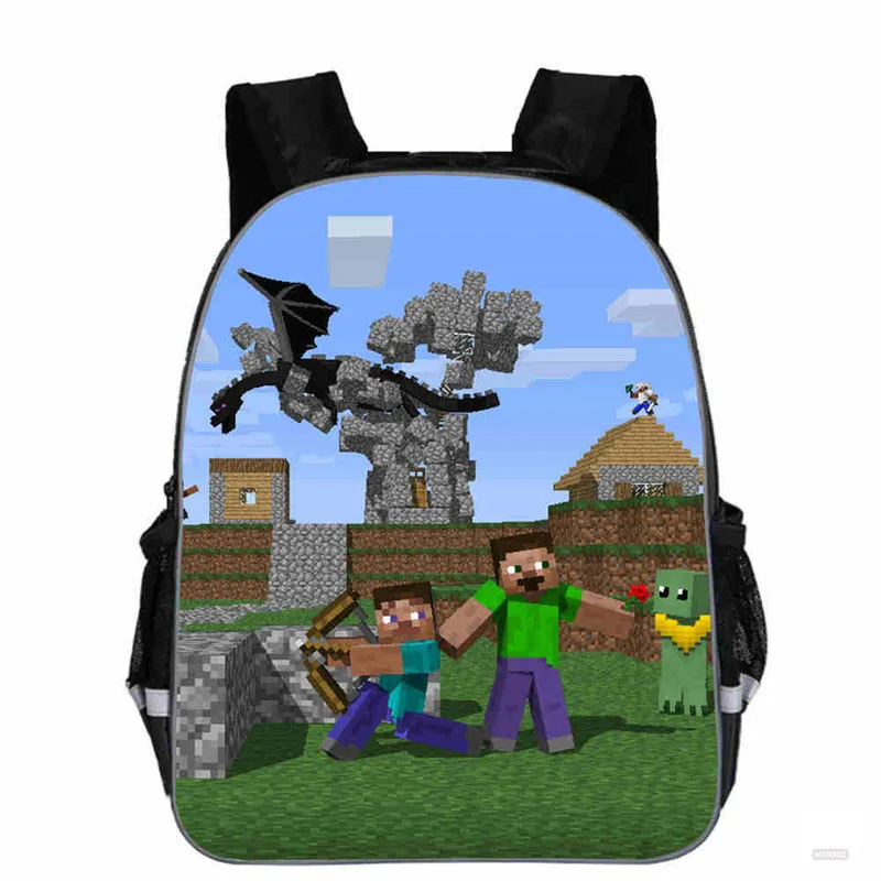 

11-16inch Cartoon Character School bag Minecrafting Game Printed Kids Cartoon Schoolbag For Boys Girls Battle Royale Backpack