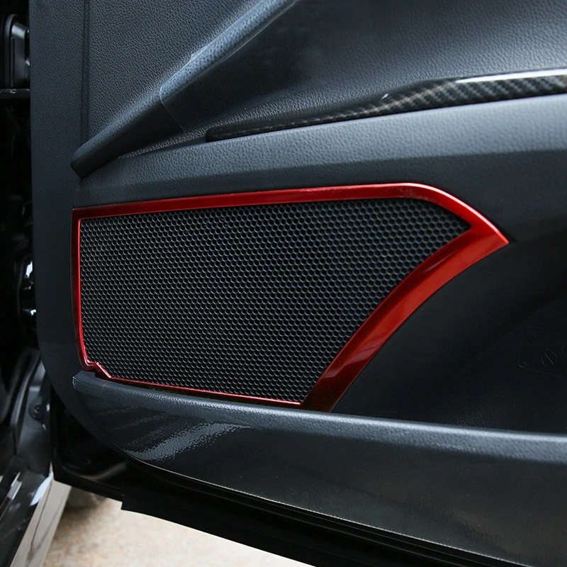 Красная сталь Передняя панель приборной панели метр Декор Внутренняя дверь аудио динамик рамка Накладка для Toyota Camry