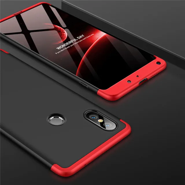 360 противоударный защитный пластиковый жесткий чехол для Xiaomi mi 5 5S 5X A1 матовый Силиконовый чехол Coque Funda на Xiaomi mi Max 2 mi x 2 2S - Цвет: Black Red