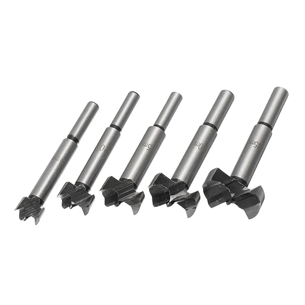 Drillpro 5Pcs 15-35mm Forstner Drill Bits Set Hinge Hole Cutters Wood Working Hole Saw Cutters