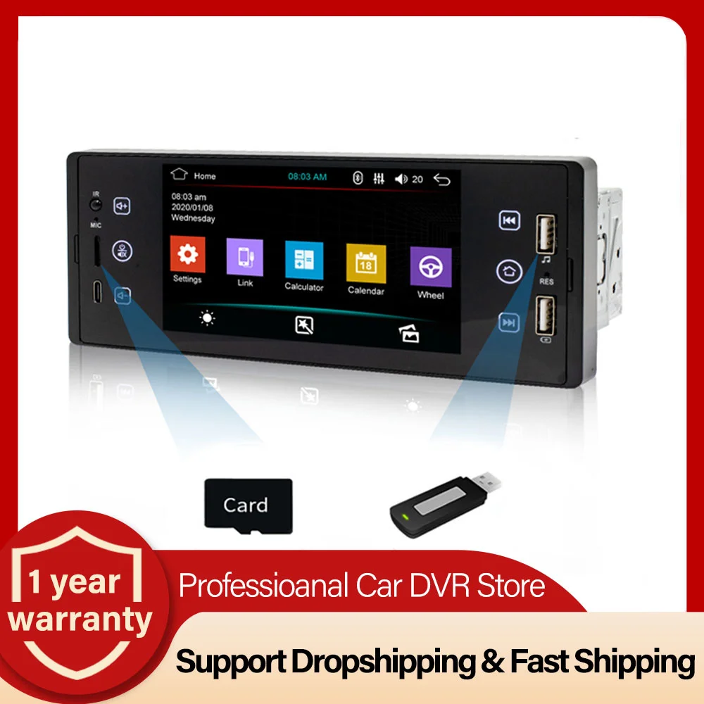 Car Bluetooth radio 5-inch HD touch screen multimedia player 2 DIN stereo FM MP5 USB SD TF camera | Автомобили и мотоциклы
