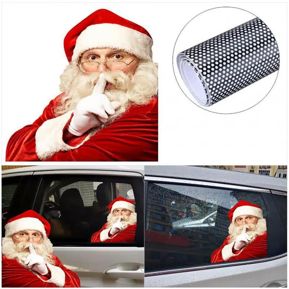 2PCS Car Window Stickers Right/Left Side Christmas Auto Vehicle Window