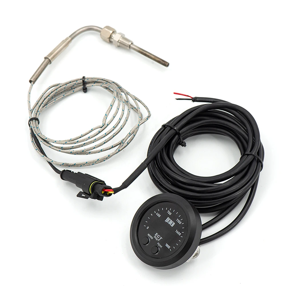 Universal Ultra-Thin Round 52MM Exhaust Temperature Gauge with Red Light LED Display 0-1800 F Car Accessories