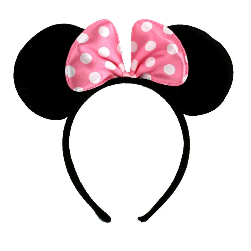 6pcs/lot Red Pink Bows Minnie color Rosa Ear Headband Baby Hair Accessories Kids Birthday Party Halloween Supplies Party decor