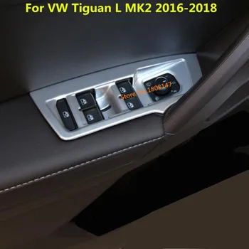 

Car ABS Interior Door Window Glass Switch Button Panel Trim Frame 4pcs For VW TiguanL Tiguan L MK2 2016 2017 2018 2019 2020