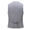 Men's Wool Check Suit Vest Men's Retro Tweed Groom Vest Groomsman Wedding Vest 4