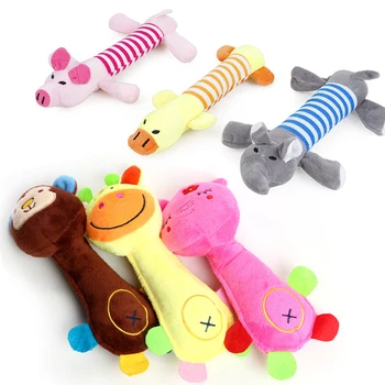 

Squeak Dog Toys Cute Pet Dog Cat Plush Squeaky Sound Toys Funny Fleece Durable Chew Molar Toy fit for All Pets Elephant Duck Pig