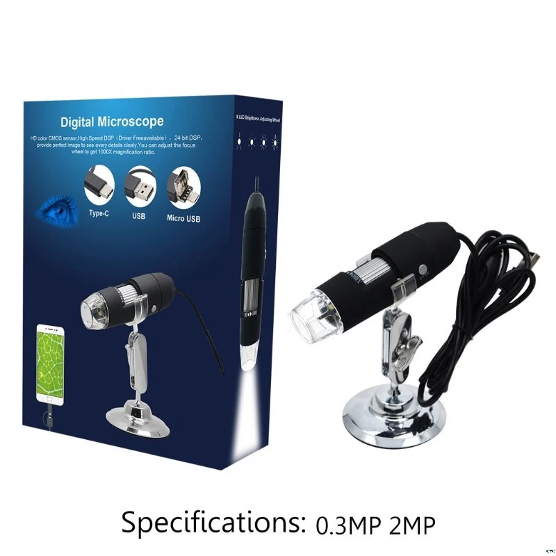 2 мегапиксельная 3 в 1 USB 1000X микроскоп камера 1080p видео для смартфона OSX Windows