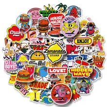 

50 pcs Cartoon Literal Graffiti Sticker Cellular phone Guitar Laptop Helmet Automobile Water cup Stationery Decorate Sticker