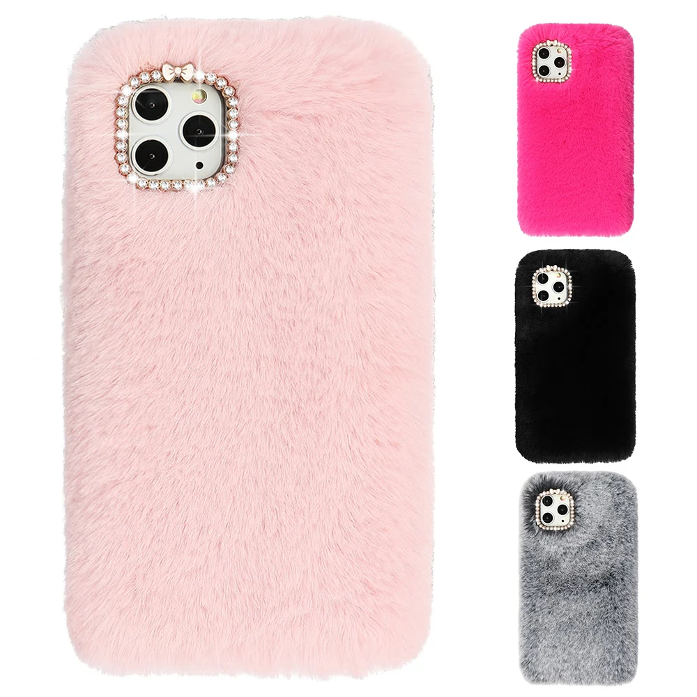 LLZ.COQUE Роскошный Шикарный плюшевый Меховой чехол для iPhone 11 Pro Max X XR Xs зимний мягкий