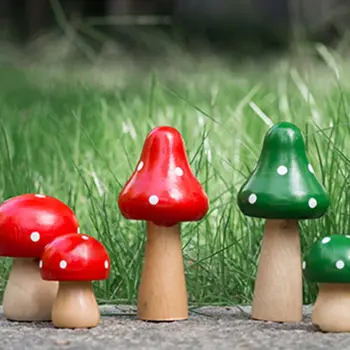 

Mushrooms Terrarium Figurines Fairy Garden Miniatures Party Garden Mini Mushroom Garden Ornament Resin Crafts Decorations Plant
