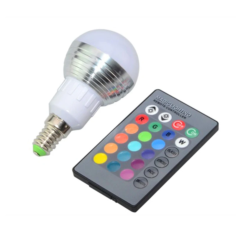 RGB светодиодный светильник, 16 цветов, волшебный светодиодный ночник, светильник с регулируемой яркостью, 110 В, 220 В, 85-265 в, E27, E14/24 ключа, пульт дистанционного управления, праздничный