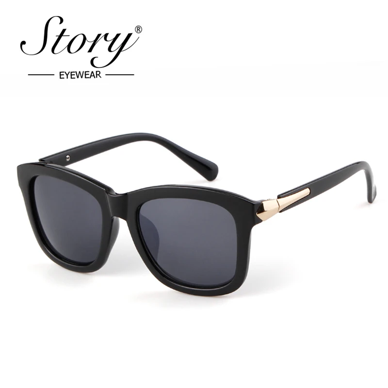 

STORY 2018 Square Oversized Sunglasses Men Vintage Retro Black Frame Sun Glasses Women Fashion Shades Gafas Oculos de sol UV400