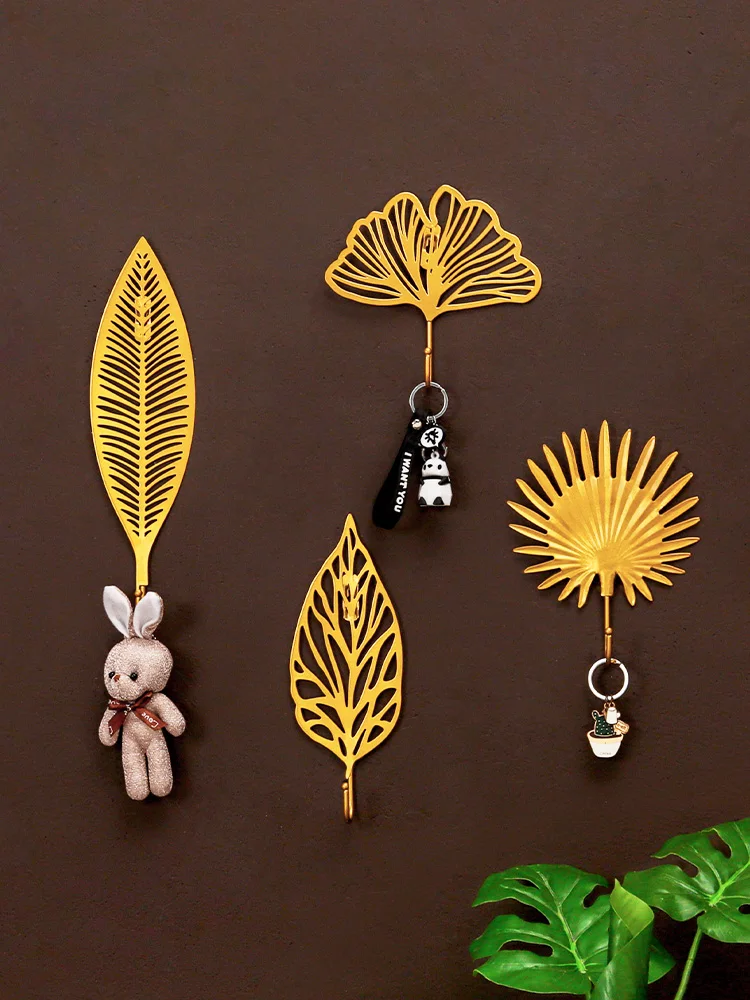 

Punch-Free Entrance Key Hook, Luxury Creative Tree Leaf Decoration, Clothing Store, Fitting Room, Homestay Coat Hook, Light