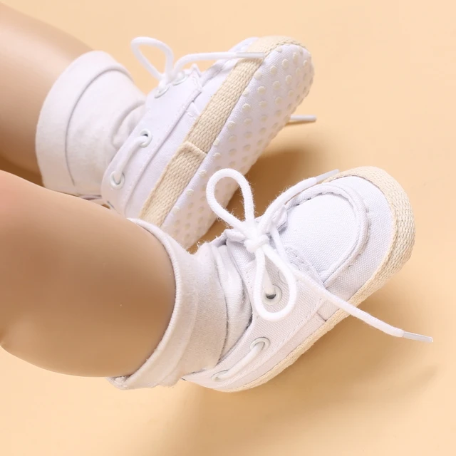 Newborn Toddler Shoes Baby Soft Soled Sandals Lace Soft Soled Shoes Beach Shoes Slippers Non Slip Sandals 0-18M First Walkers 634 white