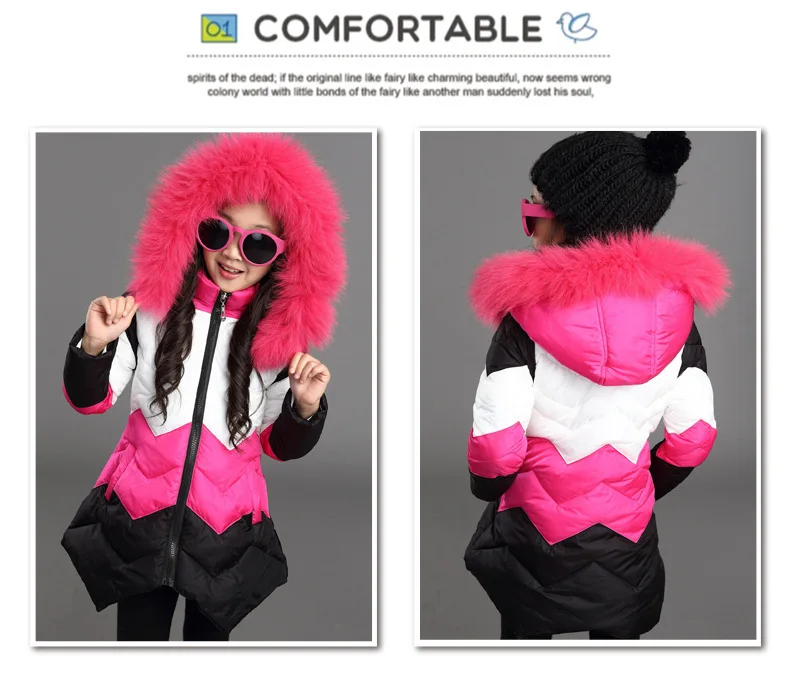 

Childrenswear 2018 Winter New Style Girls Padded Cotton Clothes Children Mid-length Women's Big Kid Thick Fire Feather Cotton-pa