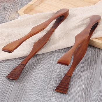 

1 Pcs BBQ Tools 26.5cm Wooden Health and Environmental Protection Grilled Food Clip Barbecue Accessories Outdoor Portable Tongs