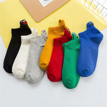 

Hot Selling Embroidered Cartoon Women Socks Casual Short Breathable Cotton Boat Socks
