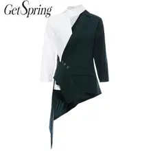 Grtвесна, Женский блейзер, черный, белый цвет, подходящие нестандартные женские блейзеры, жакеты, пэчворк, ассиметричный винтажный костюм, пальто