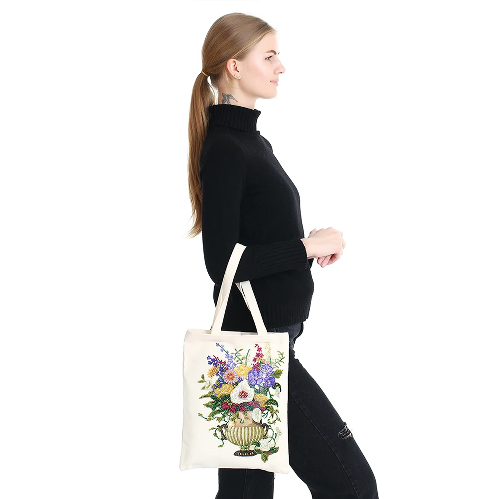 Diamond Painting 5D DIY Handbag Mosaic Drill Eco-friendly Shopping Storage Bags Cross Stitch Grocery Tote Home Craft Organizer