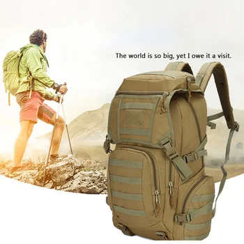 

Waterproof 50L Large Capacity Backpack Molle System Camping Hiking Rucksacks Outdoor Trekking Hunting Daypack Bags