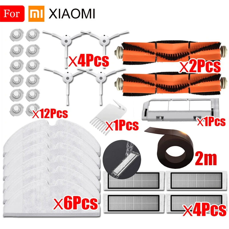 Для XIAOMI Пылесос часть Roborock S50 S51 боковая щетка HEPA фильтр основная щетка, Очищающий Инструмент Швабра Ткань Виртуальная магнитная полоса