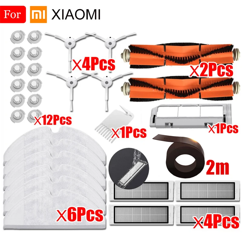 

For XIAOMI Vacuum Cleaner Part Roborock S50 S51 Side Brush HEPA Filter Main Brush Clean Tool Mop Cloth Virtual Magnetic Stripe