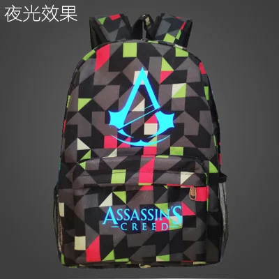 Lumious Assassins Creed игра книга рюкзак школьные ранцы для мальчиков девочек школа для подростков ранцы с принтами Satche - Цвет: Хаки