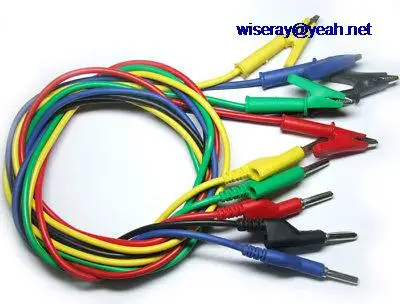 

DHL/EMS 50X silicone Voltage Cable Test Alligator TO Banana plug-A8