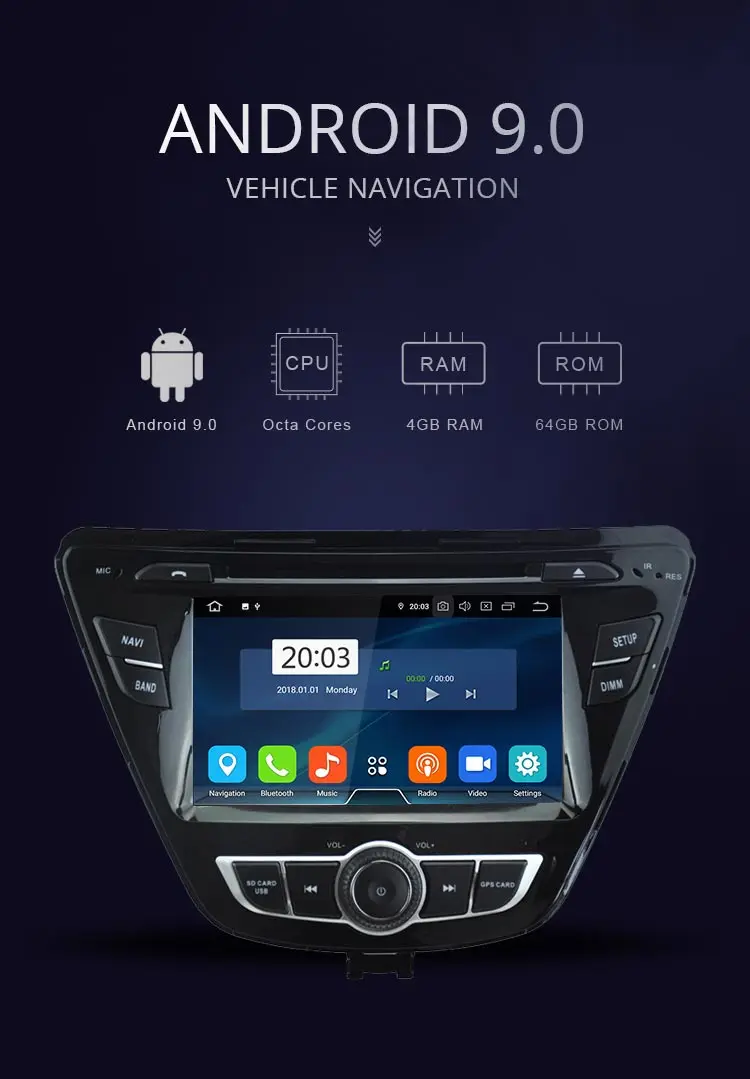 JDASTON Octa ядер Android 9,0 DVD плеер автомобиля для hyundai Elantra Avante 4 г + 32 мультимедиа вайфай gps стерео 2 Дин Радио Аудио