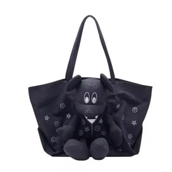 

Disney Mouse Shoulder Bags Mickey Cartoon Lady Tote Large Capacity Bag Women Canvas Bag Fashion Handbags Travel Beach Bag