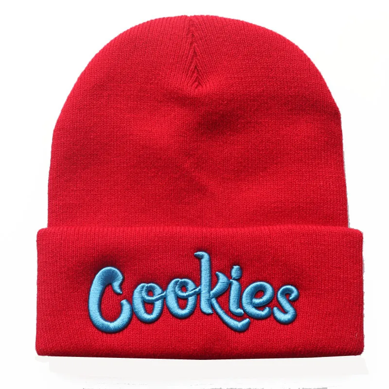Knitted Hat Trendy Men Women Cookies Pattern Embroidery Ski Warm Winter Beanie Skullies Cap