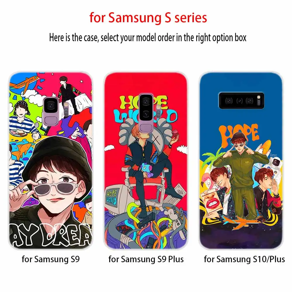 Чехол для телефона мягкий чехол для samsung Galaxy S5 S6 S7 Edge S8 S9 Plus S10 Plus E Note 8 9 10 Bangtan Boys Hope World чехол s