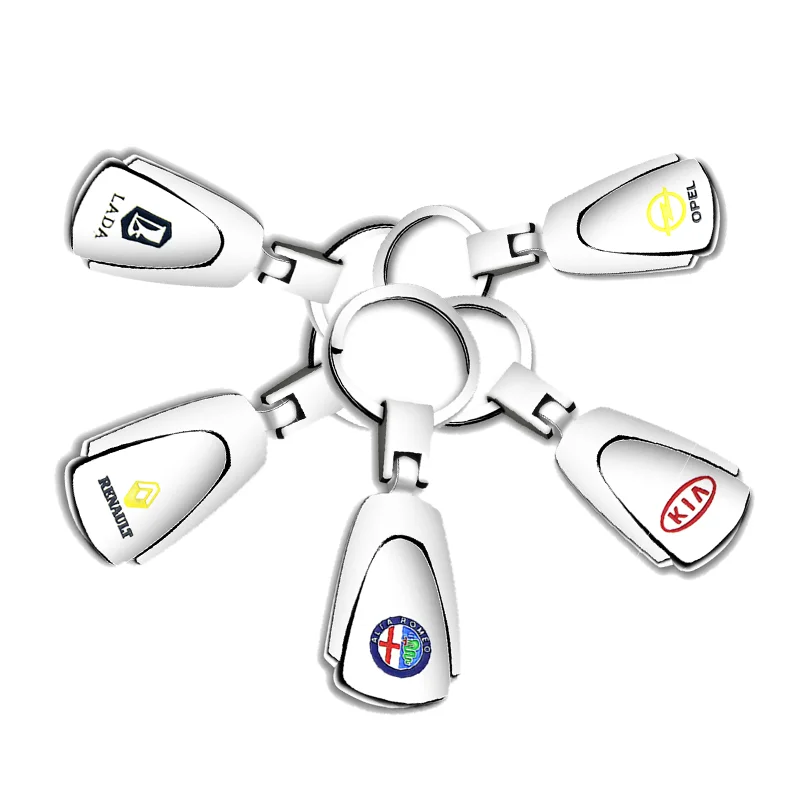 

Metal Key Chain Silver with Brand Logo for Alfa Romeo OPEL Renault SEAT KIA LADA HONDAs Car Styling Decoration Accessories