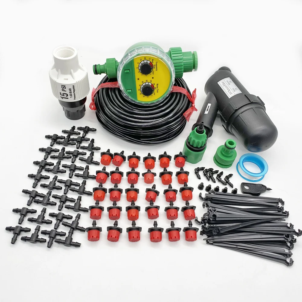 Sistema de riego de jardín inteligente, automático, autogoteo, para invernadero, Kit de riego de plantas, temporizador, 20M